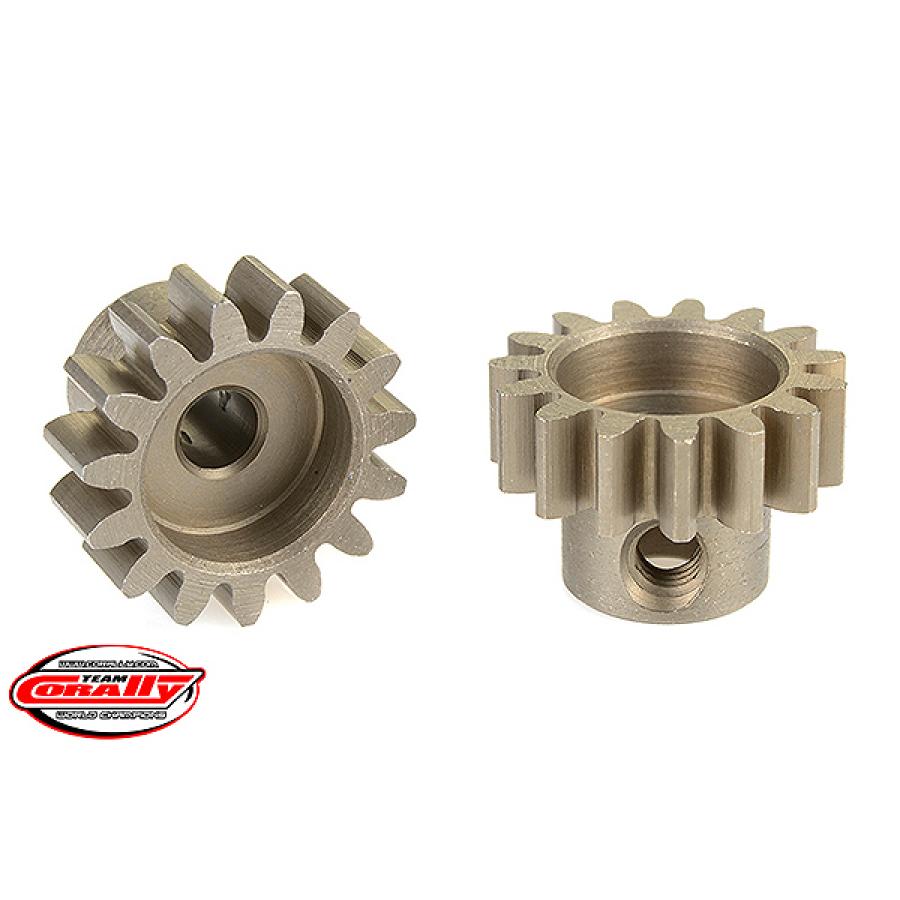 CORALLY 32 DP PINION SHORT HARDENED STEEL 15 TEETH SHAFT DIA. 3.17mm