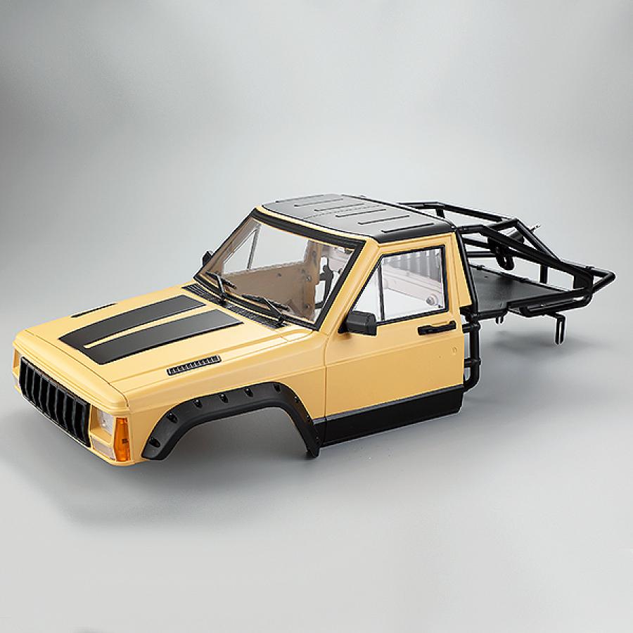 FASTRAX 1/10 ROCKEE PICK-UP & REAR CAGE HARDBODY 313-324mm - YELLOW