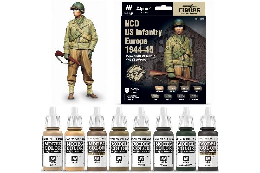 Model color set: US Infantry Europe 1944-45 + Alpine figure