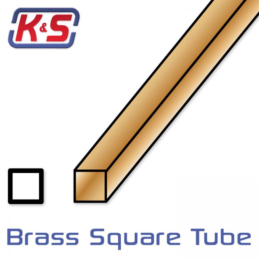 Square Brass Tube 3.2x3.2x305mm (1/8") (1pcs)