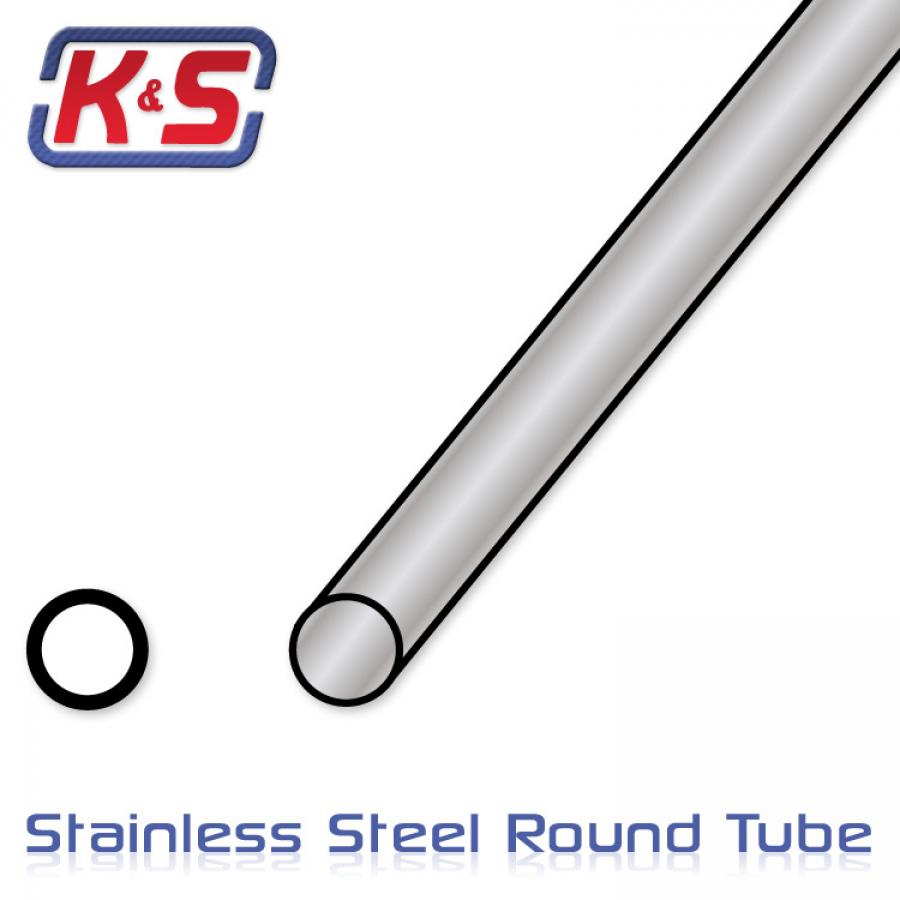 Stainless tube 3.2x305mm (1/8'') (.028'') (1pcs)