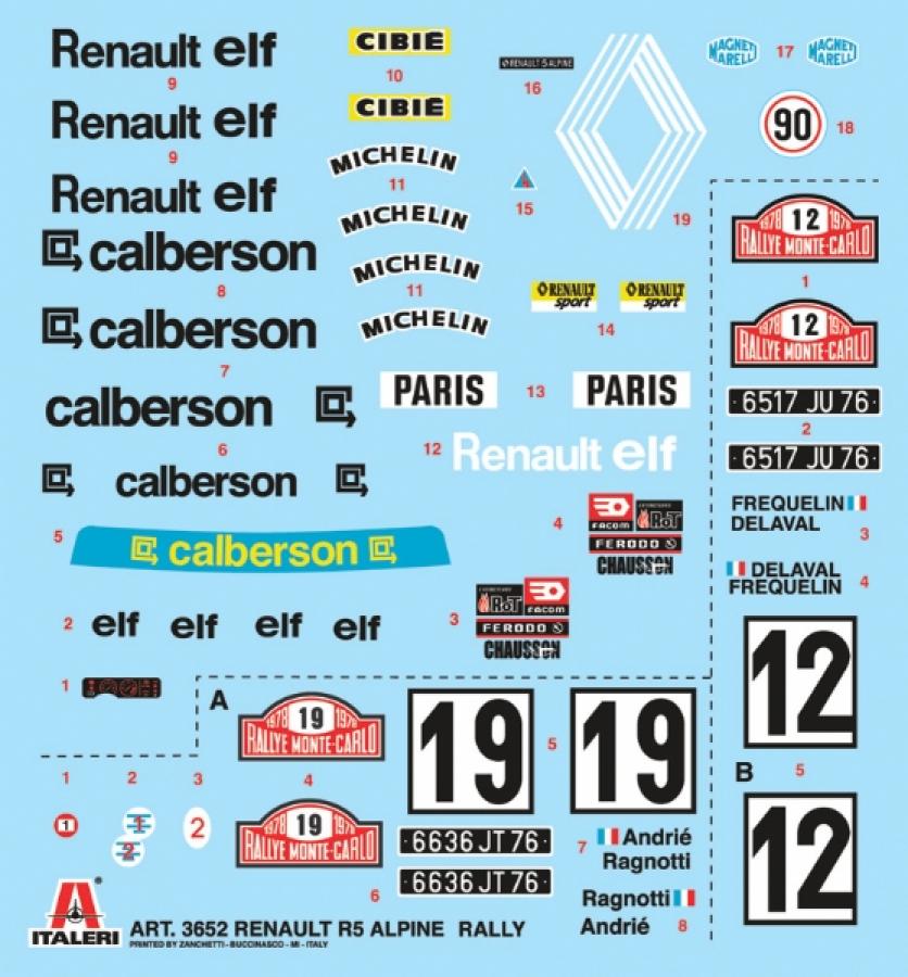 Italeri 1/24 Renault R5 Alpine Rally