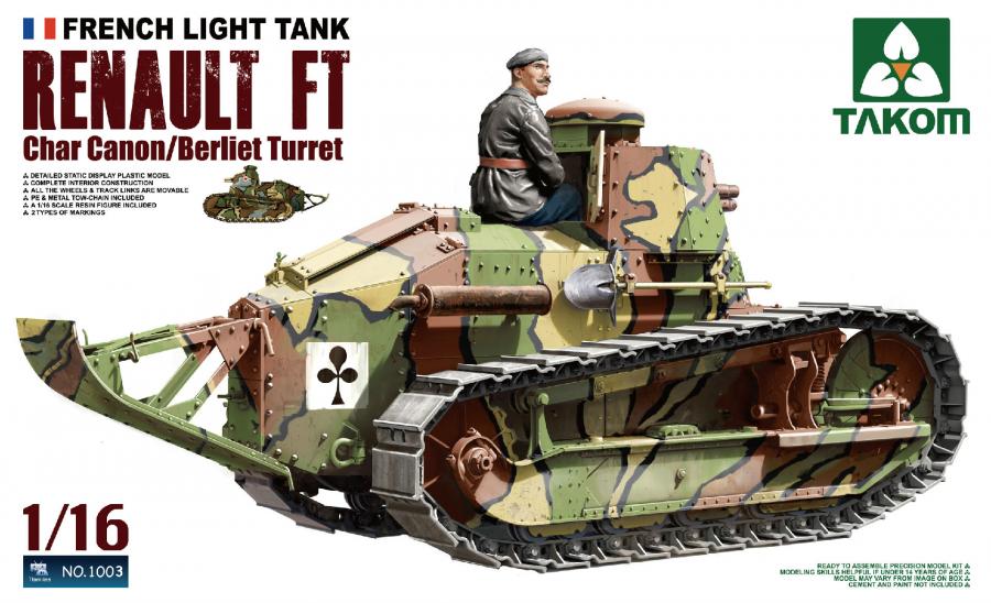 1:16 French Heavy Tank RENAULT FT char Canon/