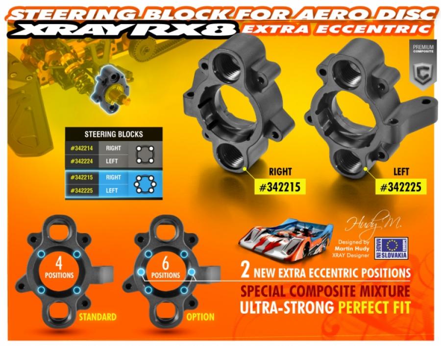 Xray  Steering Block for Aero Disc Left 342225