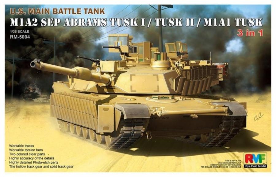 Ryefield 1:35 M1A2 SEP Abrams Tusk I/Tusk II/M1A1 Tusk