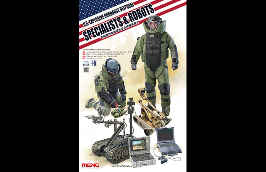 1:35 U.S. explosive ordnance disposal specialists and robot
