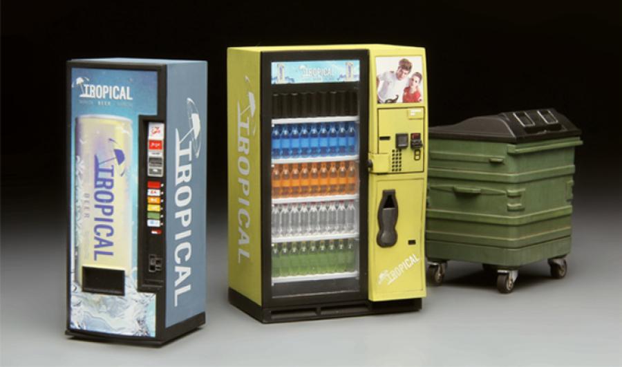 1:35 Vending Machine & Dumster Set