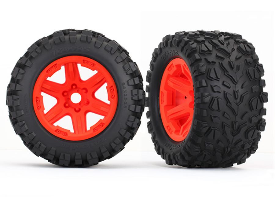 Traxxas Tires & Wheels Talon EXT/Carbide Orange 3.8" (2) TRX8672A