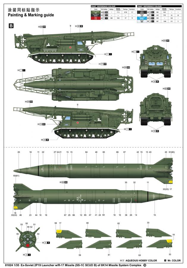 Trumpeter 1:35 Ex-Soviet 2P19 Launcher w/R-17 Missile