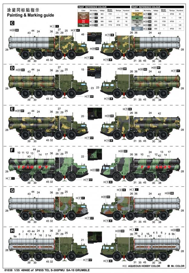 Trumpeter 1:35 48N6E of 5P85S TEL S-300PMU SA-10 GRUMBLE