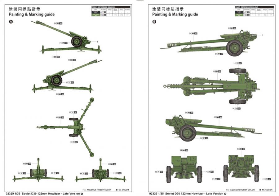 Trumpeter 1:35 Soviet D30 122mm Howitzer - Late