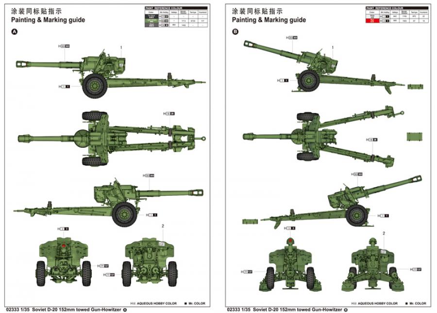 Trumpeter 1:35 Soviet D-20 152mm towed Gun-Howitzer