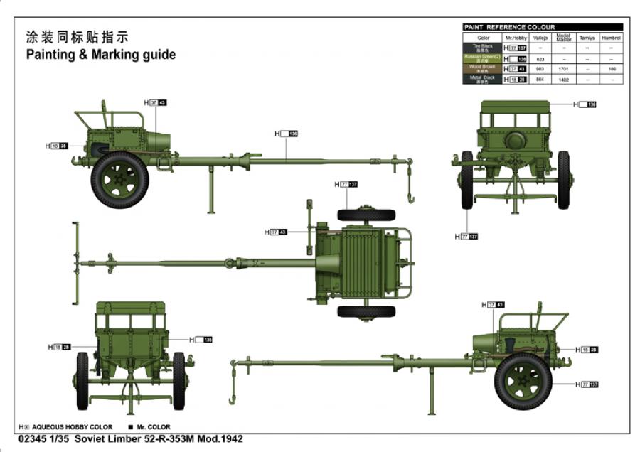 Trumpeter 1:35 Soviet Limber 52-R-353M Mod.1942