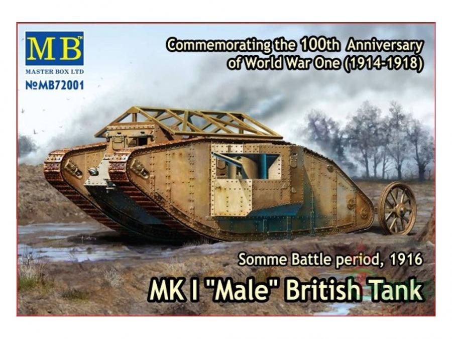 Masterbox 1:72 Mk I "Male" British tank, Somme 1916