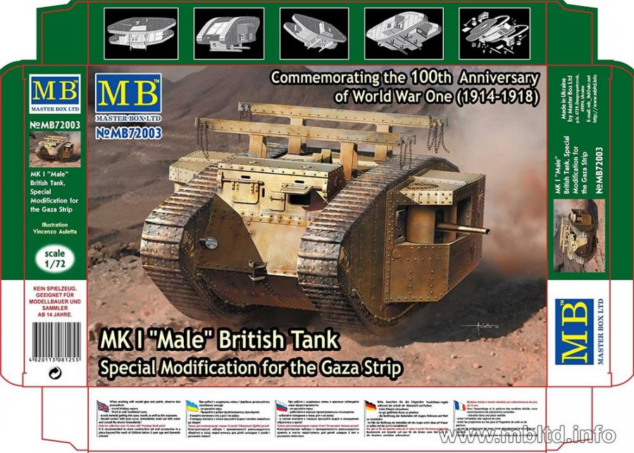 Masterbox 1:72 MK I Male British tank, Special modification