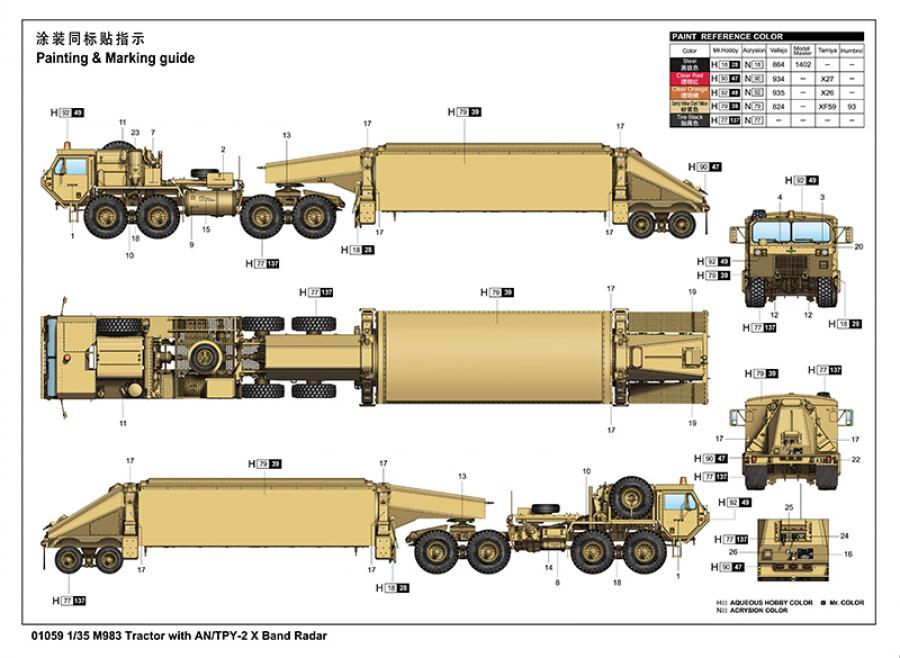 Trumpeter 1/35 M983 Tractor with AN/TPY-2 X Radar