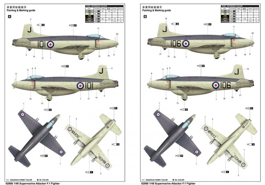 Trumpeter 1:48 Supermarine Attacker F.1 Fighter