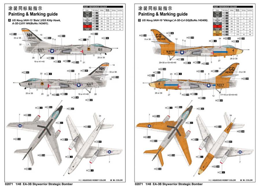 Trumpeter 1:48 EA-3B Skywarrior Strategic Bomber