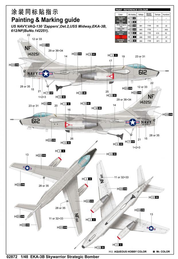 Trumpeter 1:48 EKA-3B Skywarrior Strategic Bomber