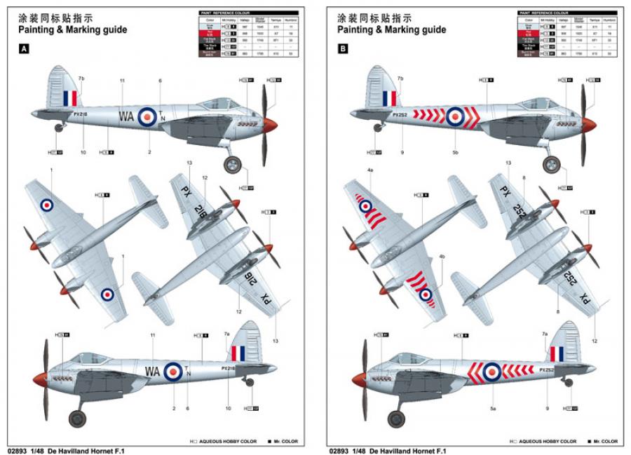 Trumpeter 1:48 DE Havilland Hornet F.1