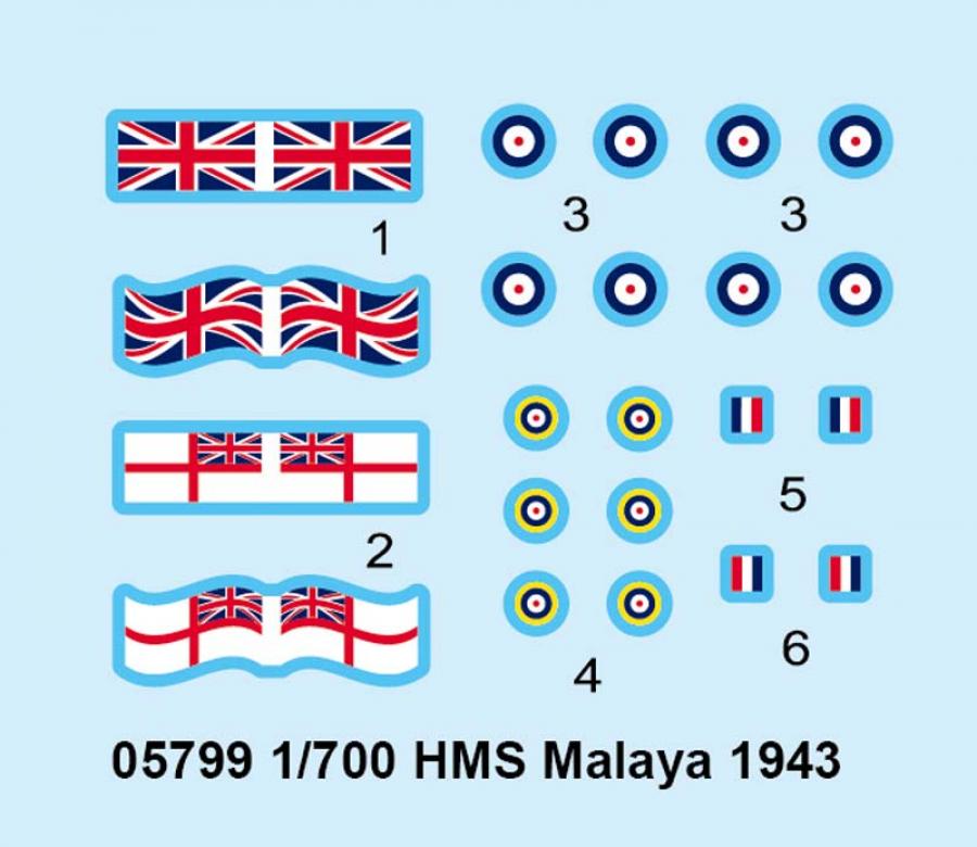 Trumpeter 1:700 HMS Malaya 1943