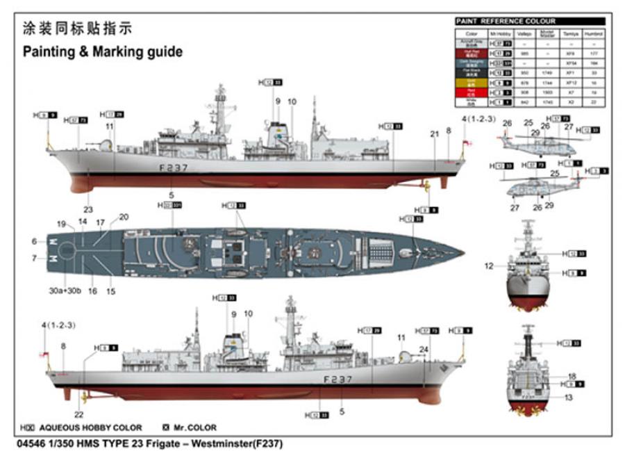 Trumpeter 1:350 HMS TYPE 23 Frigate-Westminster(F237)