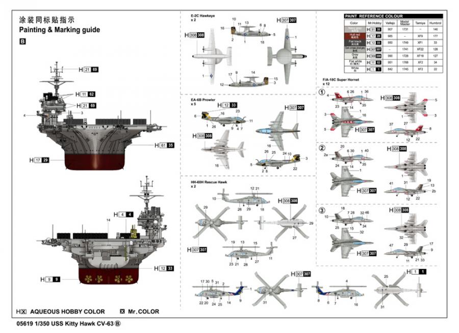 Trumpeter 1:350 USS Kitty Hawk CV-63