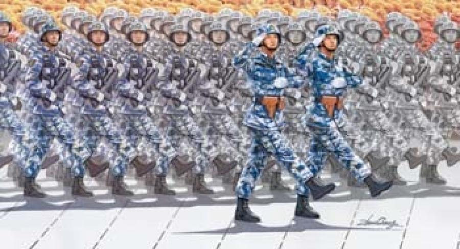 1:35 PLA Marines Force Soldier on 60th Nation Day Parade