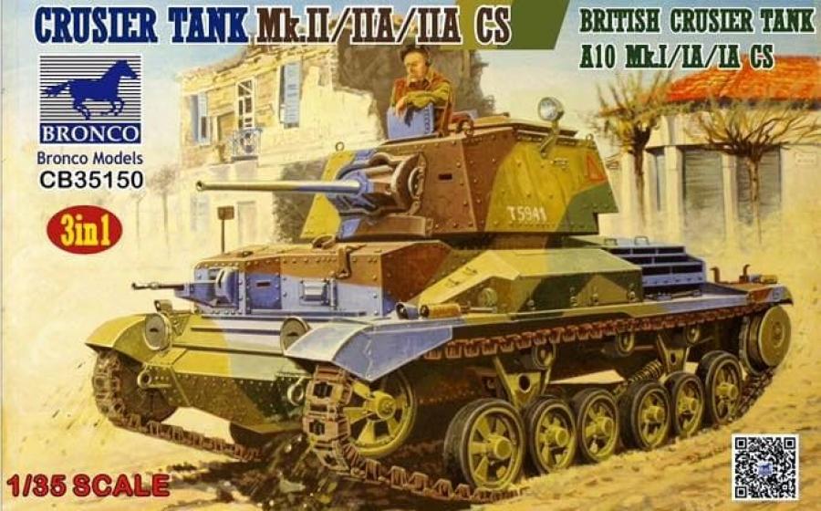 1:35 Crusier Tank Mk.II/IIA/IIA CS British Crusier Tank A10 Mk.I/IA/IA (3in1)