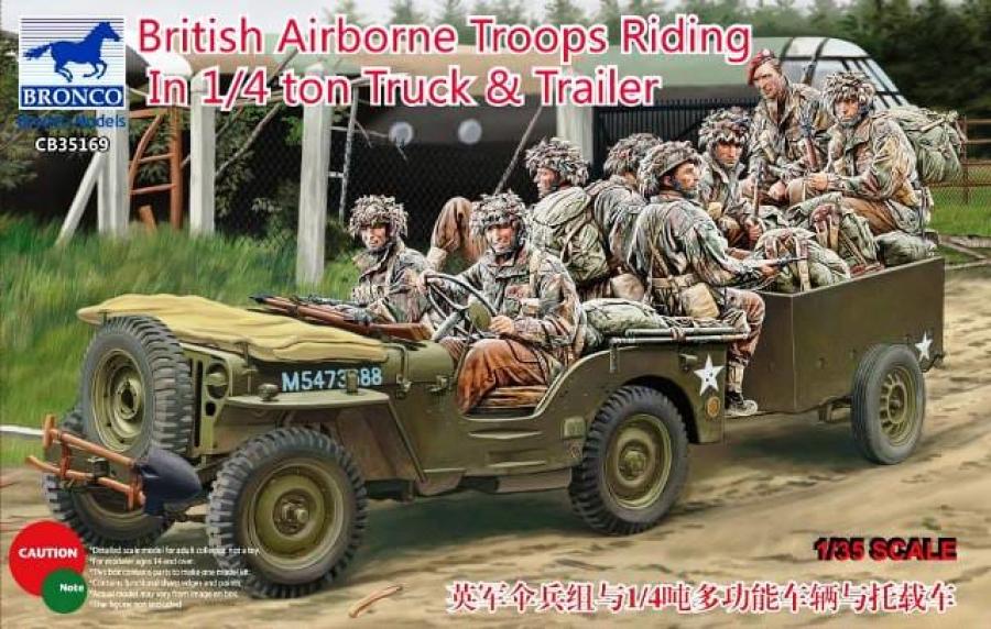 1:35 British Airborne Troops Riding In 1/4Ton Truck & Trailer