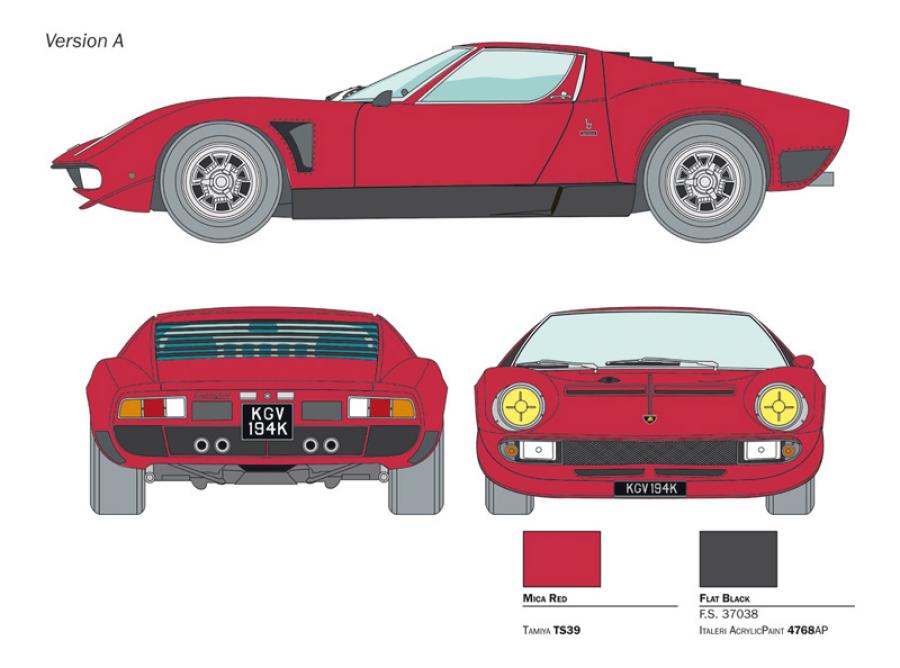 Italeri 1/24 LAMBORGHINI MIURA JOTA SVJ