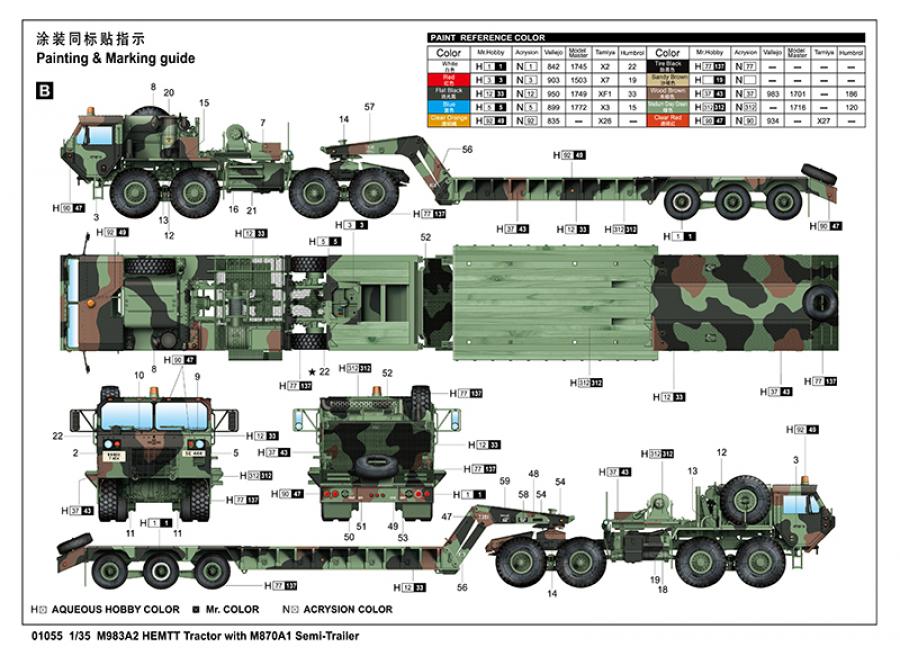 Trumpeter 1/35 M983A2 HEMTT Tractor with trailer