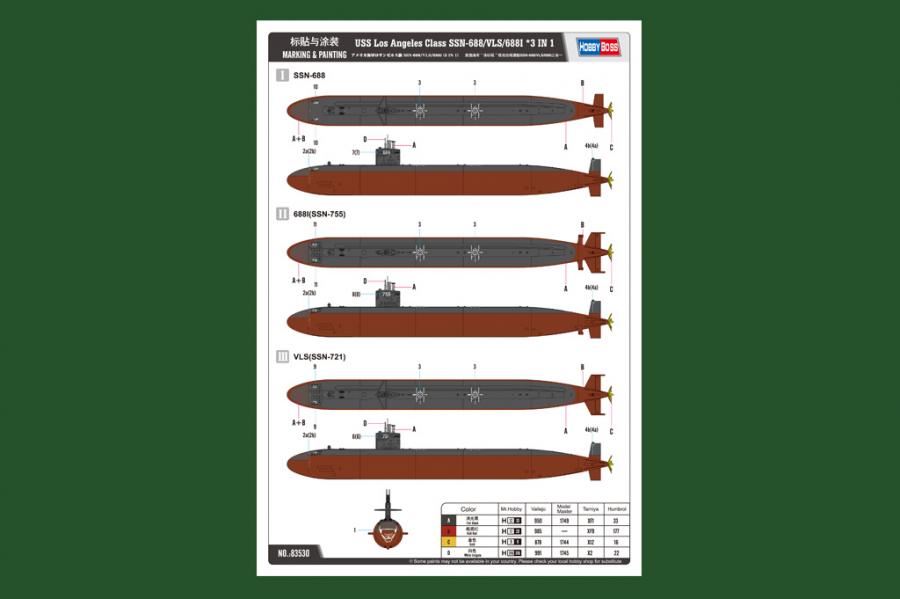 1:350 USS Los Angeles Class SSN-688/VLS/688I