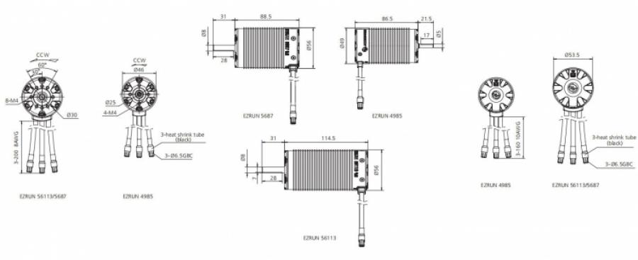 Motor EzRun 5687 1100kV Sensorless