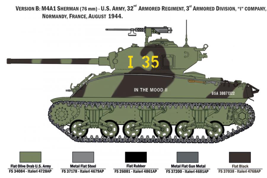 Italeri 1:35 M4A1 Sherman With U.S. Infantry