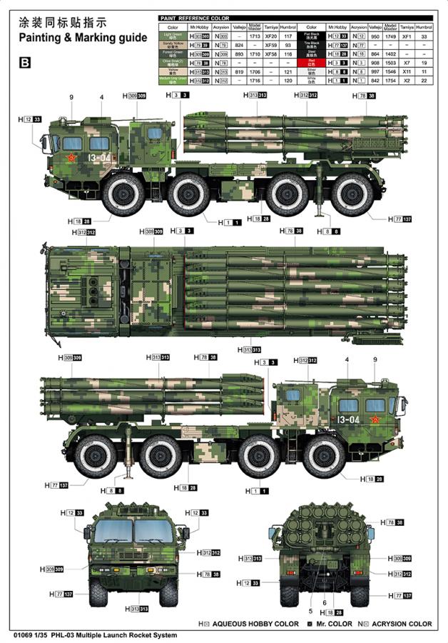 Trumpeter 1/35 PHL-03 Multiple Rocket System