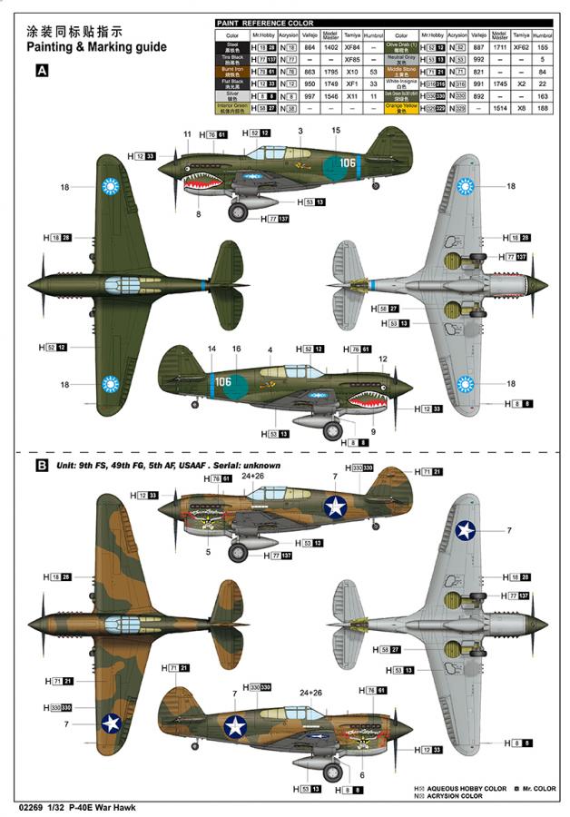 Trumpeter 1:32 P-40E War Hawk