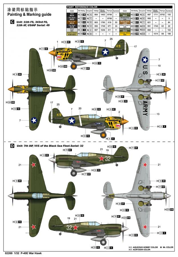 Trumpeter 1:32 P-40E War Hawk