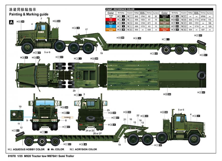 Trumpeter 1/35 M920 Tractor with M870A1 Trailer