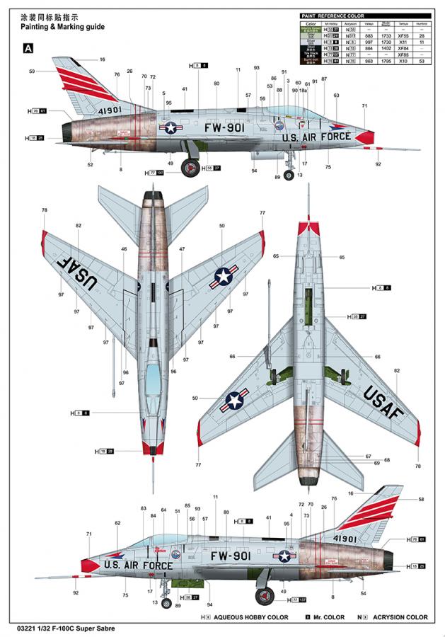 Trumpeter 1:32 F-100C Super Sabre