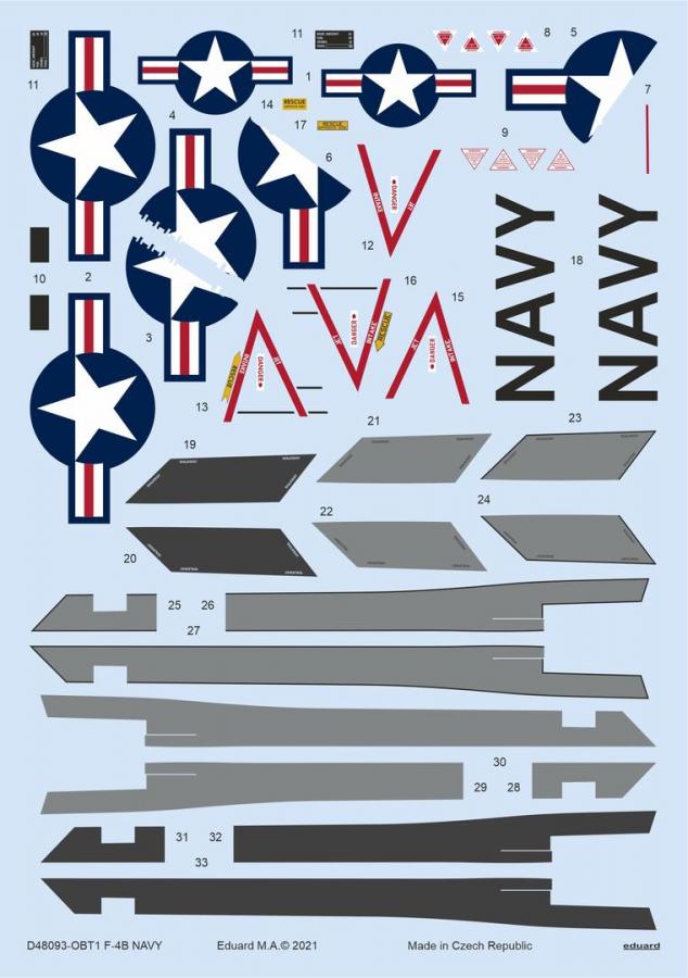 1:48 F-4B NAVY Decals for TAMIYA