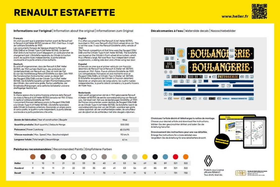 Heller 1:24 RENAULT Estafette pienoismalli