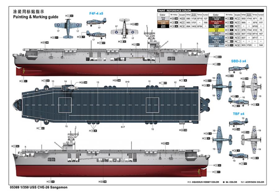 Trumpeter 1:350 USS CVE-26 Sangamon