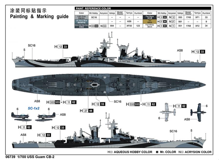 Trumpeter 1:700 USS Guam CB-2