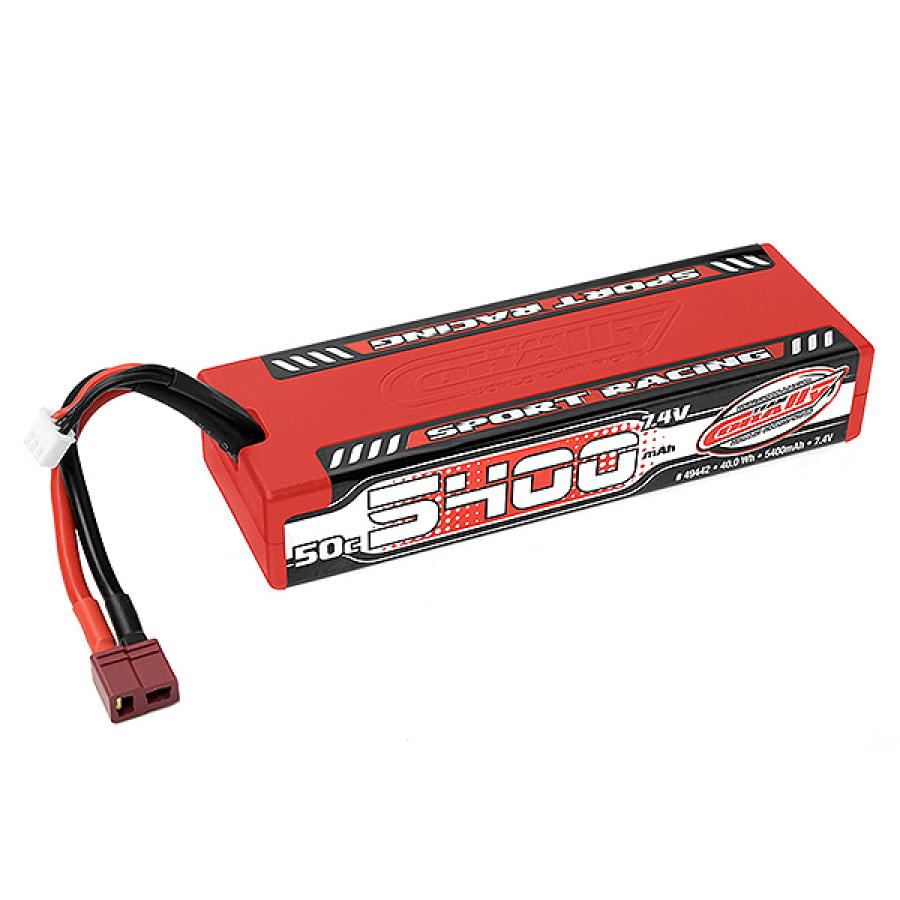 Team Corally Sport Racing 50C Lipo akku 5400mÁh 7.4V Pötkö 2S Hard Wire T-Liitin