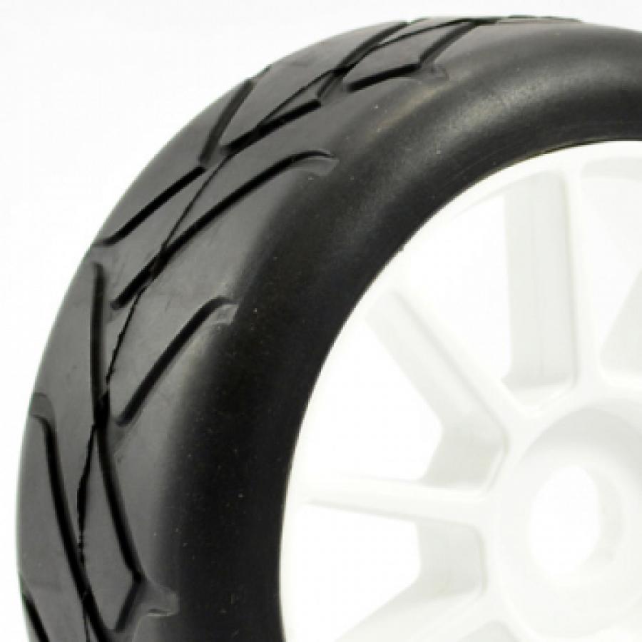 Fastrax 1/8Th Premounted Slick Tyres 'Grid Iron/10 Spoke'