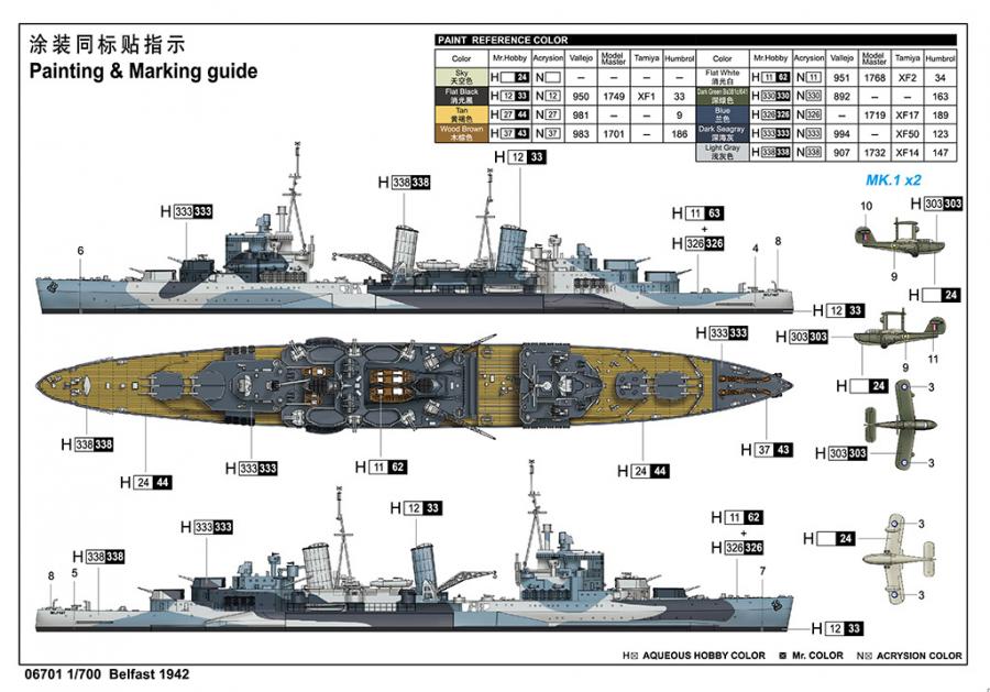 Trumpeter 1/700 HMS Belfast 1942