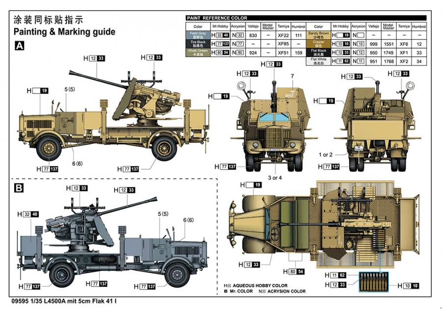 Trumpeter 1/35 L4500A mit 5cm Flak 41 I