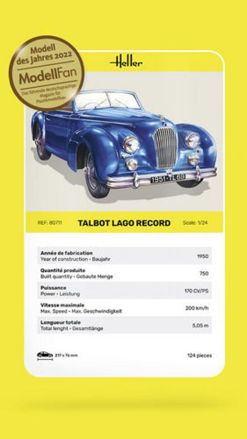 Heller 1/24 Talbot Lago Record pienoismalli