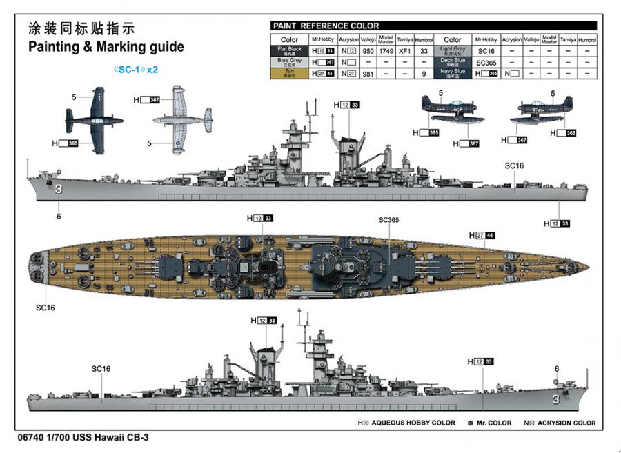 Trumpeter 1/700 USS Hawaii CB-3